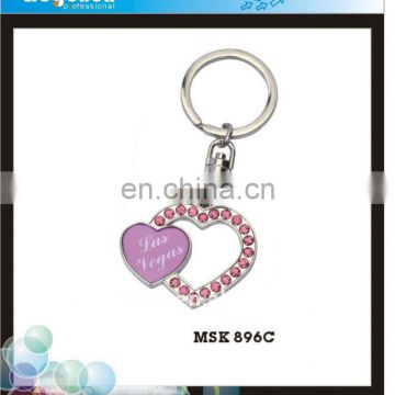 Christmas gift of heart shape metal key chain