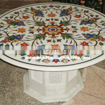 White Marble Inlay Table Exporter