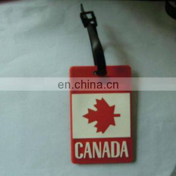 Canadian national flag PVC/rubber luggage tag
