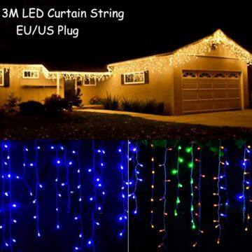 110 / 220V 3.5M LED Curtain String Light 0.3-0.5m Fairy Light for New year Holiday Wedding Party Home Christmas Light