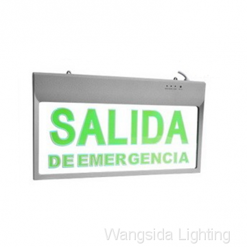 Hanging Exit Sign LED Emergency Light 5W 2Hour Acrylic Board SALIDA Battery Backup Rechargeable