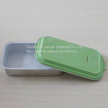 Aluminum Foil Airline Food Packing Container With Colorful Lids