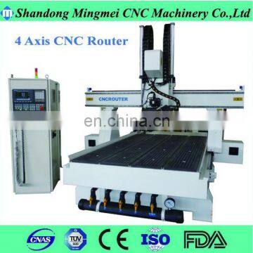 Hiwin learn guidel Vacuum table 3d multi head 4 axis cnc machine with dust collector system