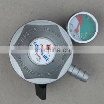 Factory Supply Ghana Kenya 20mm Silver Safety Butane Gas Valve Regulator Gas Meter Regulator With Hose LPG Gas CylinderRegulator