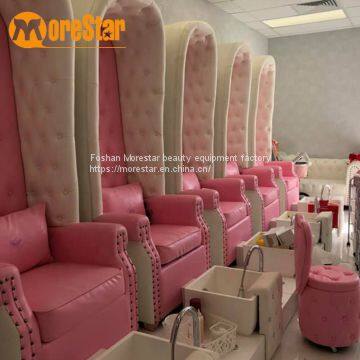 Cheap Modern Pink Seat High Back Pedicure Chair for Women Foot Spa