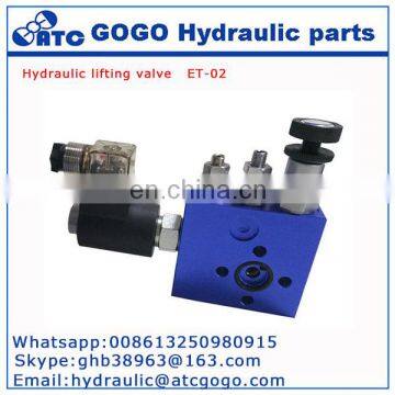 Tubular Lift Valve Group, Hydraulic Thread Cartridge Valve, Oil Block Elevator Group ET-02 photo-2