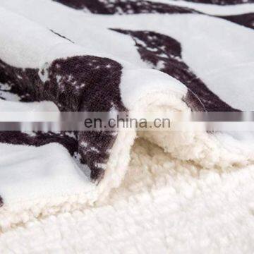 100% Polyester Sherpa Flannel Blanket Two Sides Brushed Cozy Fleece Throw photo-5