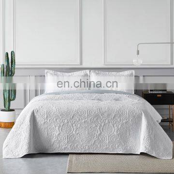 High Quality Beauty Designs African India Turkish Egyptian Double White 3Pcs Cooling Bedspread Set With Pillowcase photo-2