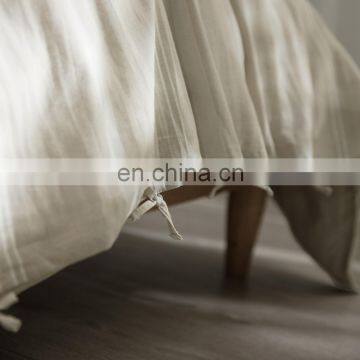 King Size Bedding Set Linen Cotton Washed Flaxen Fabric Duvet Cover Set photo-2