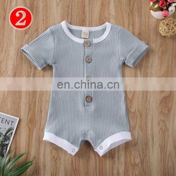 2020 Newest Summer Babay Clothes Ribbed Solid Romper Jumpsuit Baby Clothes Baby Clothing Boys' Rompers Baby+rompers photo-5