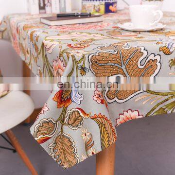 Wholesale Custom Floral Printed Cotton Table Cloth Designs Waterproof Table Cloth photo-2
