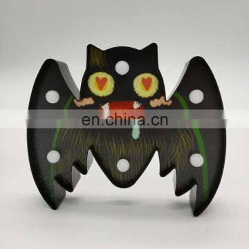 Halloween Decoration Plastic Bat Shaped LED Lamp Table Light