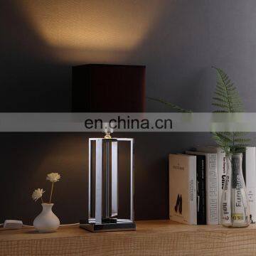 Customize Logo Silver Iron Base Cheap Modern Nightstand Lamp for Office Home Hotel photo-2