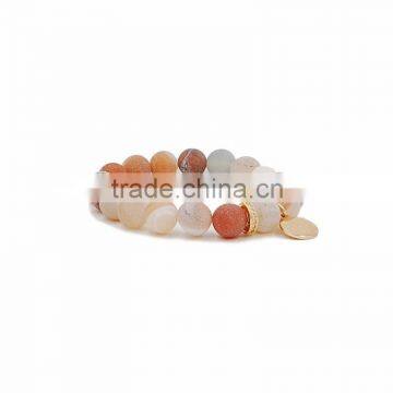 WWW0315 Fashionable nature red lava energy beads stone bracelet with lucky charm men bead bracelet