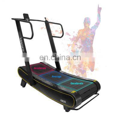 low price non-motorised treadmill factory self-generating  home fitness equipment curved running machine gym use equipment