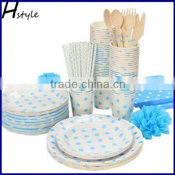 Fashion Disposable Craft Dinner Ware Paper Party Tableware Set For Dishes SC168                        
                                                Quality Choice