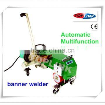 Automatic banner welder for reeve welding and over edge welding with transparent reinforce tap