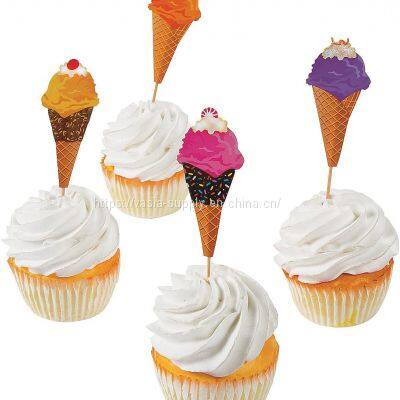 Party decorative disposable ice cream pick-Cupcake Decoration Picks