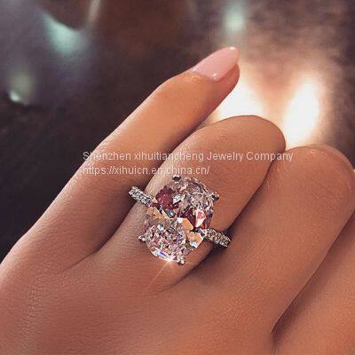 Hot 925 sterling silver Moissanite ring Classic style Round Cut Ring Single Row Diamond Engagement Anniversary Ring 1ct 2ct 3ct