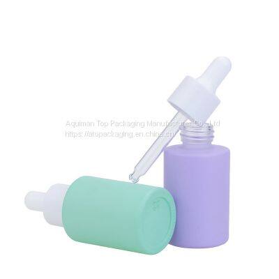 Color flat shoulder dropper bottle