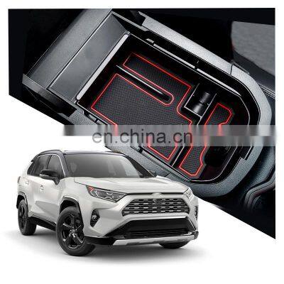 Interior Accessories Parts Silicone Armrest Rest Storage Box Center Control Console Organizer Tray For Toyota RAV4 2009-2018