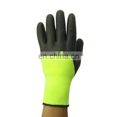 13 gauge knitted double liner coated nitrile foam cheap safety work gloves