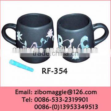 Ball Shape Black Porcelain Chalk Cup for Costa Coffee Promotion Cup Made In China