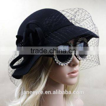 Fashion 100% Wool Winter Felt Veil Hats Wholesale photo-4