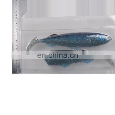 new wholesale low price  artificial soft  bait set fishing lure saltwater plastic lure with jig head soft mackerel lure