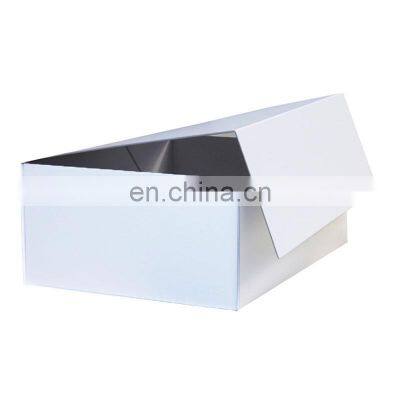 Luxury cardboard paper white magnetic gift packaging box with magnet closure lid