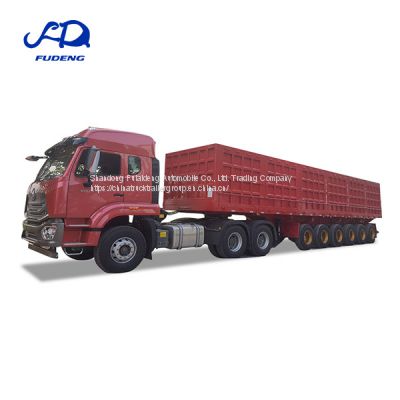 Heavy duty 3 axles 100tons side tipper trucks 80cubic coal transport side dumper semi trailers