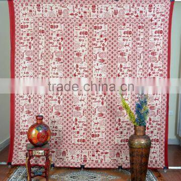 Indian Tapestry Cotton African Print Red Vintage Wall Hanging Tapestries Throw Mandala Print Bedsheet