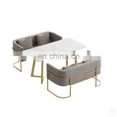 Hot Sale Stable Durable Commercial Furniture Velvet Seats Strong Iron Legs Restaurant Sofa Chair