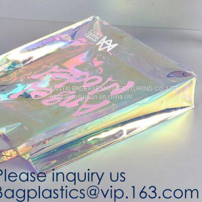 HOLOGRAPHIC, NEON TOTE, PVC BAG, VINYL SHOPPER, TOILETRY, BIKINI, SWIMWEAR, BEACHWEAR photo-2