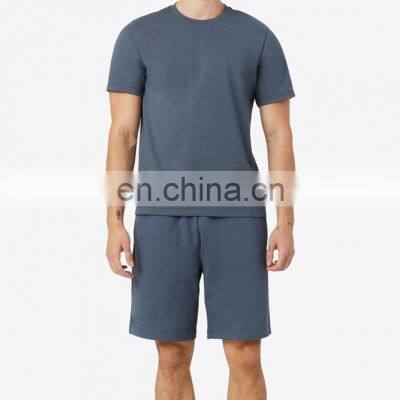 Wholesale Custom New Fashion Summer Jogging Men Short Sleeve Tshirt And Shorts Set Gym Running Track Sport Suit For Men Oversize photo-2