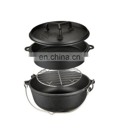 Source Factory With Hand Hook Supports Custom Cast Iron Camping Stew Thickened Hanging Cast Iron Hollandaise Pot