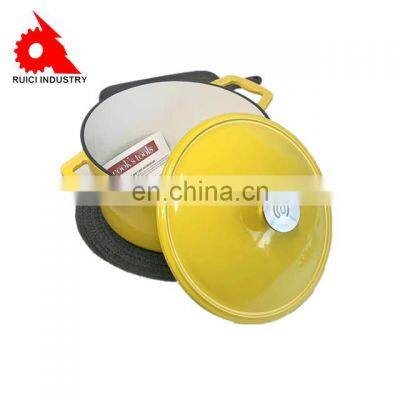 Cast Iron Casting Yellow Enamel Cookware Casserole Pan Pot photo-3