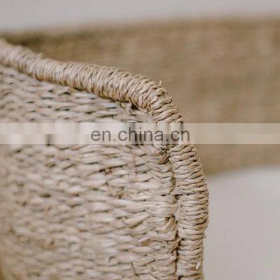 Hot Sale Seagrass Wicker Pet Bed, Organic Cotton Blend Cushion Durable House Wholesale Made in Vietnam photo-3