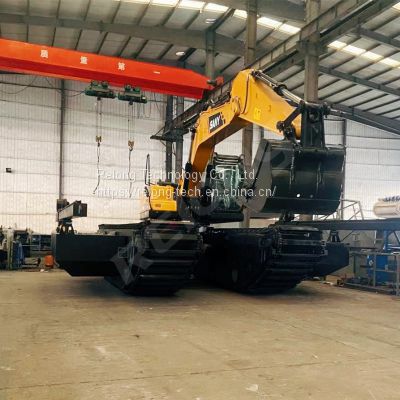 Sand Dredging Excavator with Amphibious Pontoon Construction Equipment