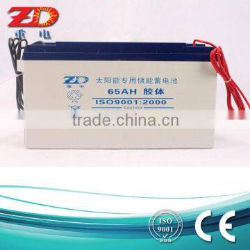 2013 hot sale with CE ISO approved 12V 65AH Solar gel storage battery                        
                                                Quality Choice