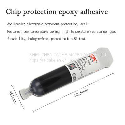 Halogen-free chip protective adhesive, low-temperature curing electronic component sealant, solder pad protective epoxy adhesive