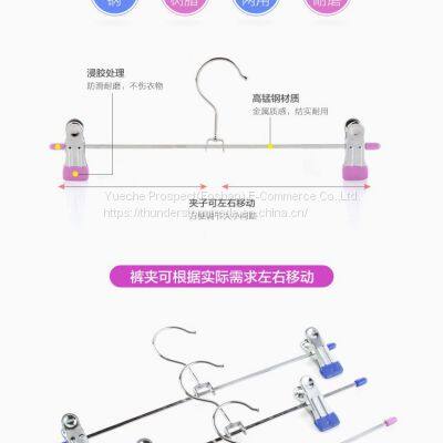 Hot Sale Steel Wire Pants Hanger With Clips photo-3