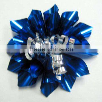 3.5" blue flower bow, fire ribbon, garland tiny bow for holiday decorative