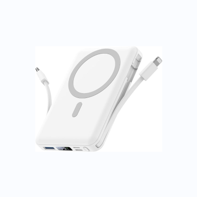 Nuevo llegado: Banco de energía portátil mini con cables integrados y banco de energía compacto y delgado de 10000mAh para teléfono