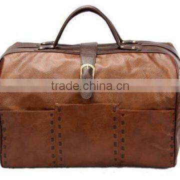Wholesale Fashion pu Leather Handbags Brown Tote Bag photo-5