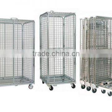 Foldable Metal Security Hotel Housekeeping Maid Cart Trolley photo-3
