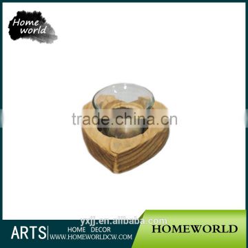 Mini Delicate Christmas Heart Shape Tealight Wooden Votive Candle Holder