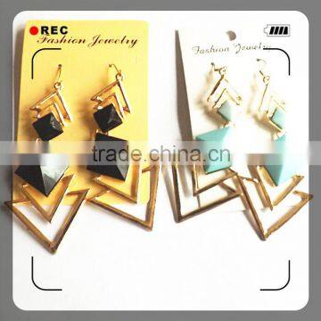 Alloy Jewelry Copper Brass Plating Gold Fancy Stud Earring photo-2