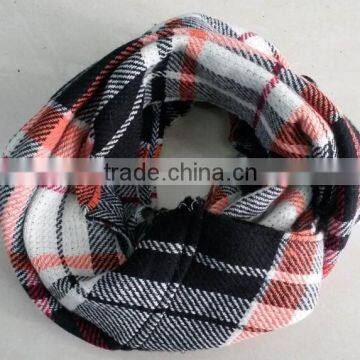 2014 Winter Newest Fashion Popular Classic Plaid Acrylic Knitted Circle Loop Scarf