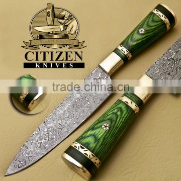 CITIZEN KNIVES,BEAUTIFUL CUSTOM HAND MADE DAMASCUS STEEL CHEF KNIFE